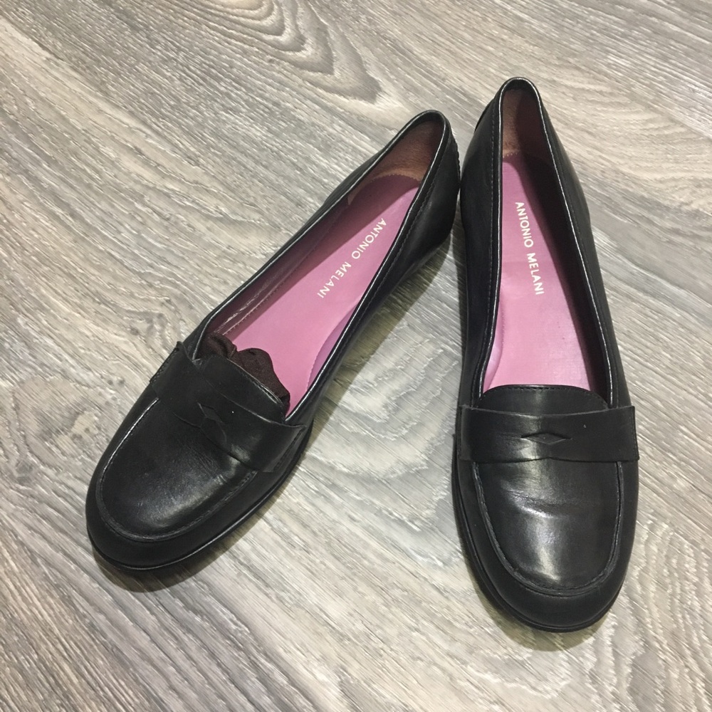 Antonio Melani Round Toe Flats Loafer Black 6M